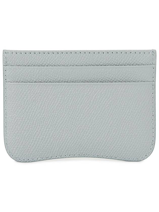 Heart Logo Plaque Leather Card Wallet Clay Blue - AMI - BALAAN 3