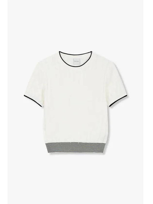 30 9 29 Women s Hairy Ladder Crew Neck Knit White - PAUL SMITH - BALAAN 1