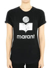 Women's Etoile Coldy Logo Short Sleeve Black Silver TS0004FA A1N10E 01BK - ISABEL MARANT - BALAAN 2