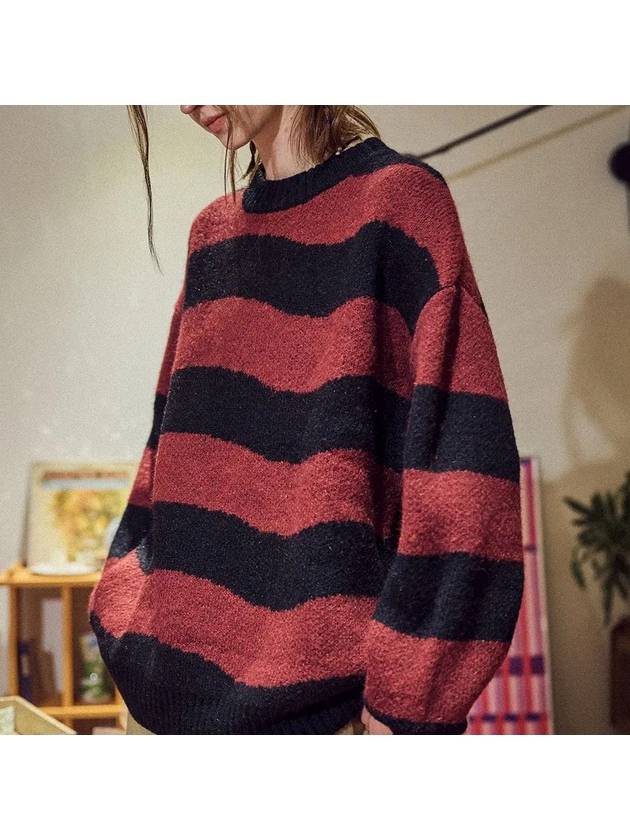 Wave brush striped sweater red black - CPGN STUDIO - BALAAN 1