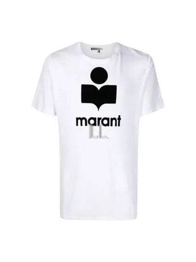 Karman Logo Print Linen Short Sleeve T-Shirt White - ISABEL MARANT - BALAAN 2