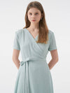 Viviana Viviana Short Sleeve Wrap Dress Mint - AME - BALAAN 5