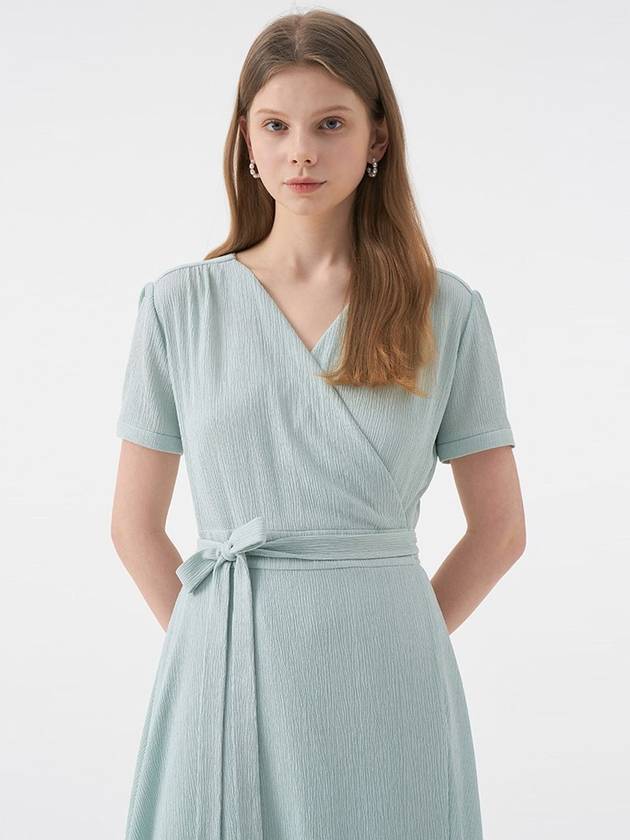 Viviana Short Sleeve Wrap Dress Mint - AME - BALAAN 5