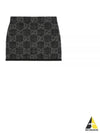 Women's GG Monogram Tweed A-Line Skirt Dark Grey - GUCCI - BALAAN 2