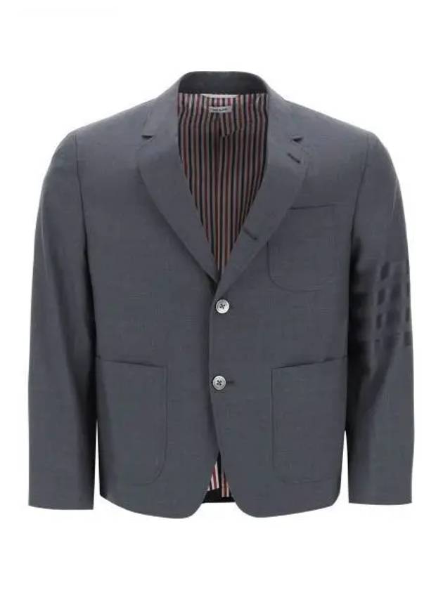 4 Bar Stripe Wool Jacket Dark Jacket - THOM BROWNE - BALAAN 2