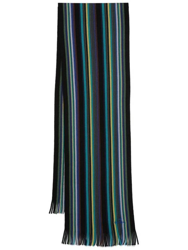 Multicolour Stripe Scarf Black - PAUL SMITH - BALAAN 2