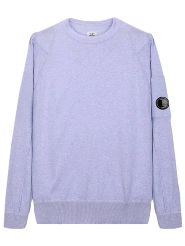 Lens Wappen Crew Neck Knit Top Light Purple - CP COMPANY - BALAAN.