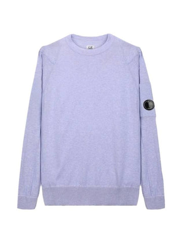 Men's Lens Wappen Crew Neck Knit Top Light Purple - CP COMPANY - BALAAN 1