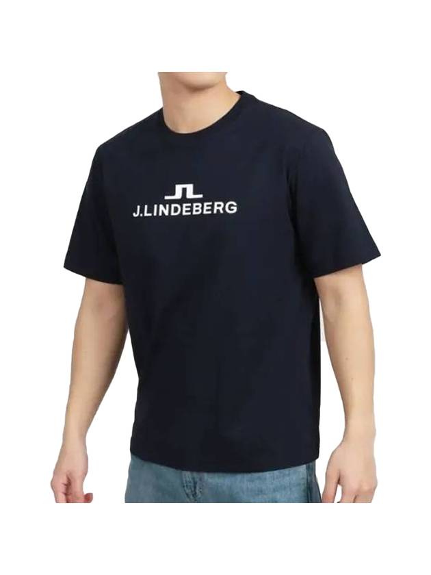 Alpha Short Sleeve T-Shirt Navy - J.LINDEBERG - BALAAN 1