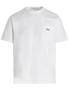 Tricolor Fox Patch Classic Pocket Short Sleeve T-Shirt White - MAISON KITSUNE - BALAAN 3