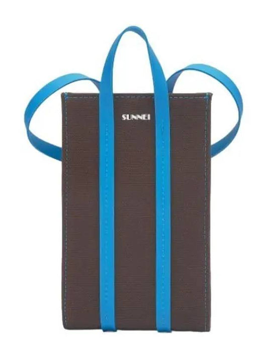 Micro Parallepipedo Tote Bag Chocolate Blue Handbag - SUNNEI - BALAAN 1