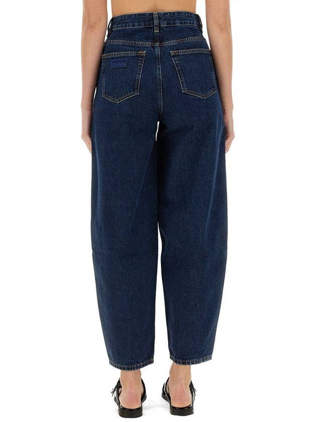 Organic Cotton Balloon Jeans Dark Blue - GANNI - BALAAN 4