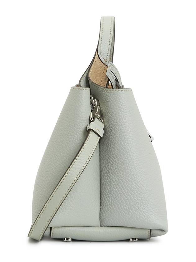 Logo Charm Leather Micro Tote Bag Grey - TOD'S - BALAAN 3