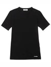 Logo Crew Neck Cotton Short Sleeve T-shirt Black - JIL SANDER - BALAAN 2