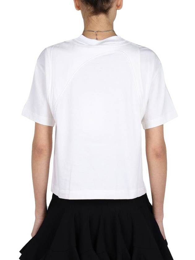 Women's Crew Neck Short Sleeve T-Shirt White - ALEXANDER MCQUEEN - BALAAN 4