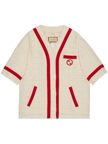 Embroidered Cotton Jacket Ivory Red - GUCCI - BALAAN 1