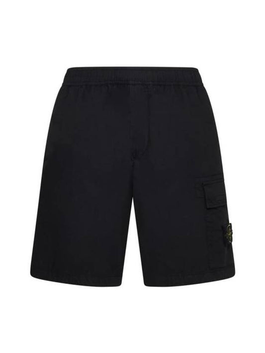 Cotton Short Pants Black - STONE ISLAND - BALAAN 1