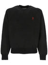 Small Heart Logo Sweatshirt Black - AMI - BALAAN 2