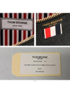 Three Stripes Tab Pebble Document Folio Clutch Bag Black - THOM BROWNE - BALAAN 6