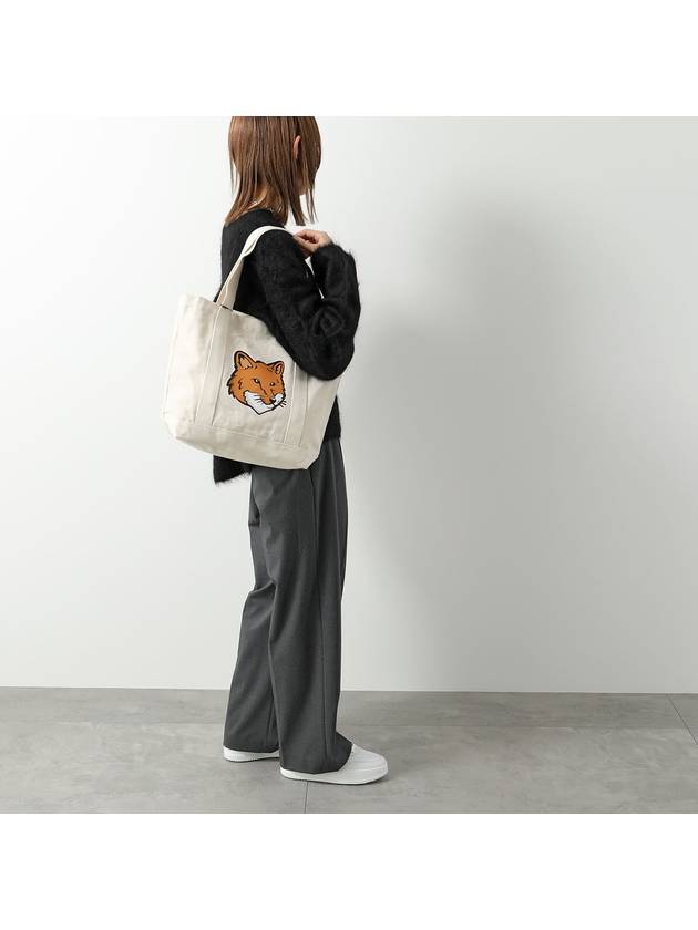 Fox Head Print Tote Bag Ecru - MAISON KITSUNE - BALAAN 3