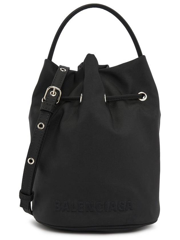 Wheel Drawstring XS Bucket Bag Black - BALENCIAGA - BALAAN.