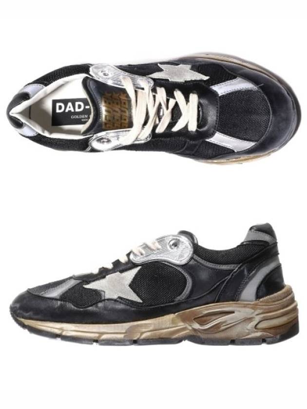 Dad-Star Mesh Nappa Leather Low Top Sneakers Black Ice Grey - GOLDEN GOOSE - BALAAN 2