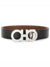 Reversible Gancini Leather Belt Black Brown - SALVATORE FERRAGAMO - BALAAN 2