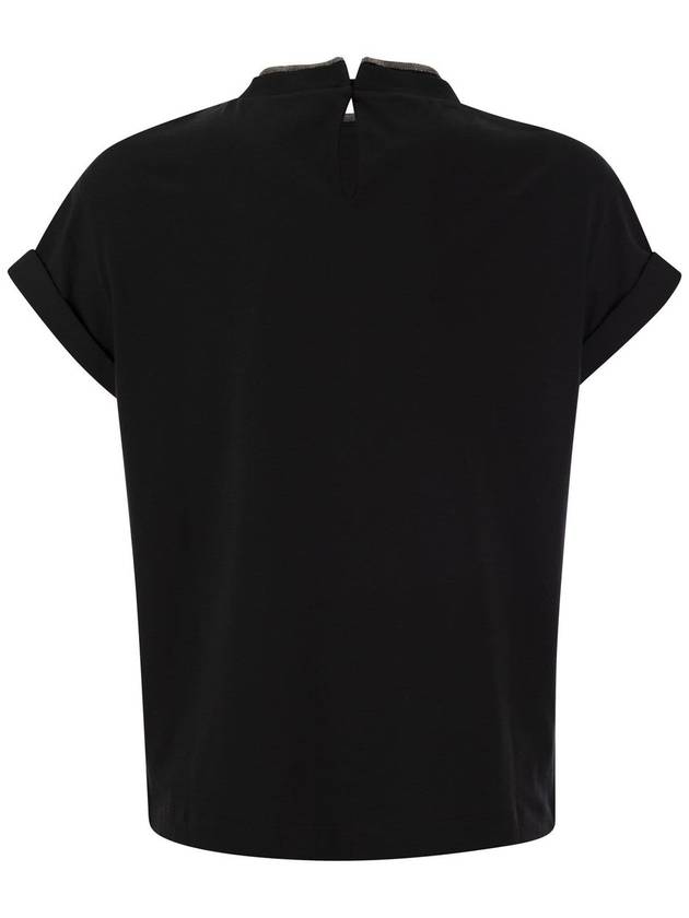 Monilli Jersey Short Sleeve T-Shirt Black - BRUNELLO CUCINELLI - BALAAN 3