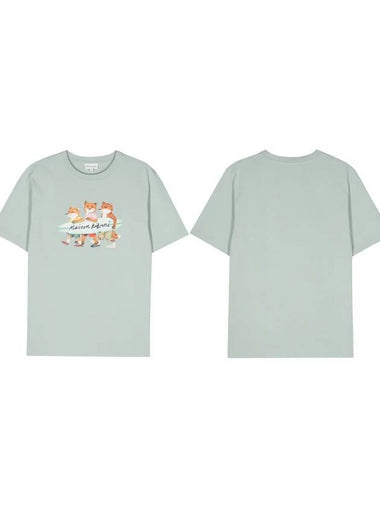 Maison Kitsune Surfing Fox Print Cotton Short Sleeve T Shirt MM00120 - POLO RALPH LAUREN - BALAAN 1