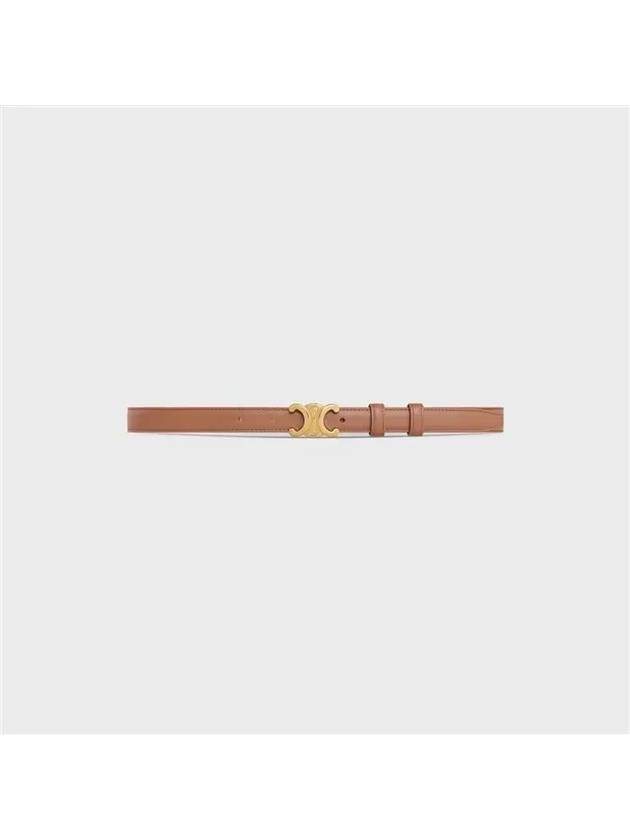 Women's Small Triomphe Smooth Calfskin Belt Brown - CELINE - BALAAN 2