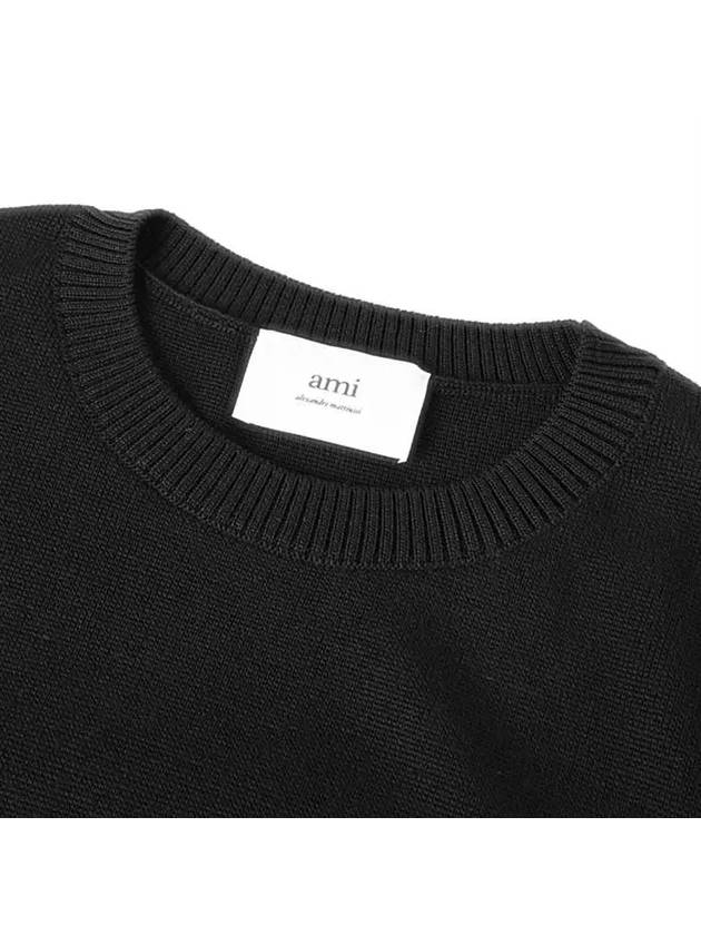 de Coeur Embroidery Crewneck Knit Top Black - AMI - BALAAN 7