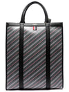 Vertical Square Monogram Tote Bag Grey - THOM BROWNE - BALAAN 3