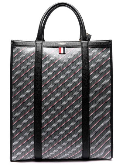 Vertical Square Monogram Tote Bag Grey - THOM BROWNE - BALAAN 2