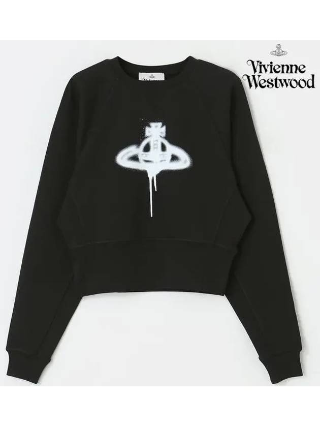 Spray ORB Logo Sweatshirt Black - VIVIENNE WESTWOOD - BALAAN 3