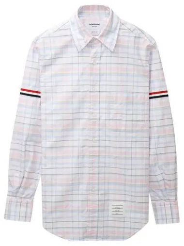 RWB armband plaid checked oxford shirt - THOM BROWNE - BALAAN 1