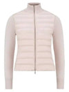 Logo Padded Wool Cardigan Pink - MONCLER - BALAAN 2