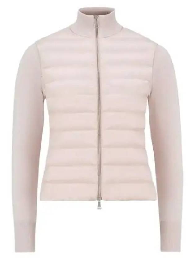 Logo Padded Wool Cardigan Pink - MONCLER - BALAAN 2