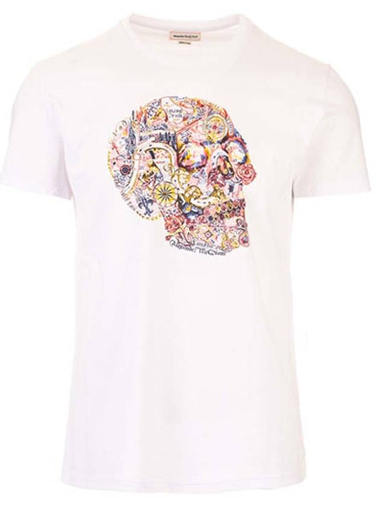 Skull Skull Printing Short Sleeve T-Shirt White - ALEXANDER MCQUEEN - BALAAN 2