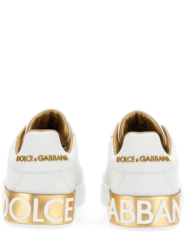 Metallic Logo Low Top Sneakers White - DOLCE&GABBANA - BALAAN 12