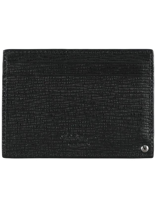 Double Gancini Leather Card Wallet Black - SALVATORE FERRAGAMO - BALAAN.