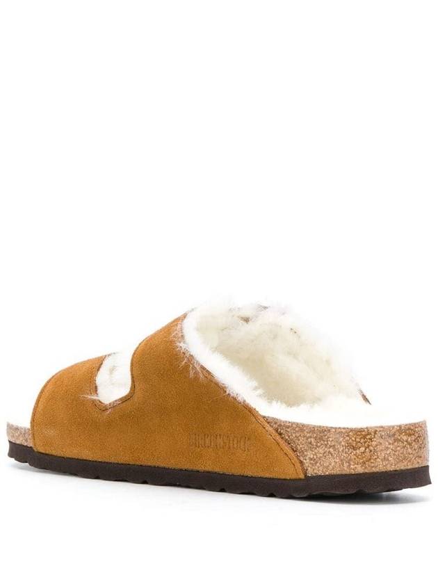 Arizona Shearling Suede Slippers Mink - BIRKENSTOCK - BALAAN 5