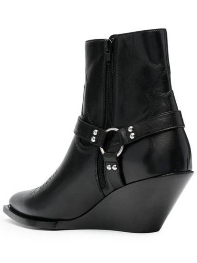 Moon Harness Calfskin Zip-Up Ankle Boots Black - CELINE - BALAAN 5