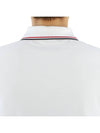 Stripe Trimming Logo Short Sleeve Polo Shirt White - MONCLER - BALAAN 8