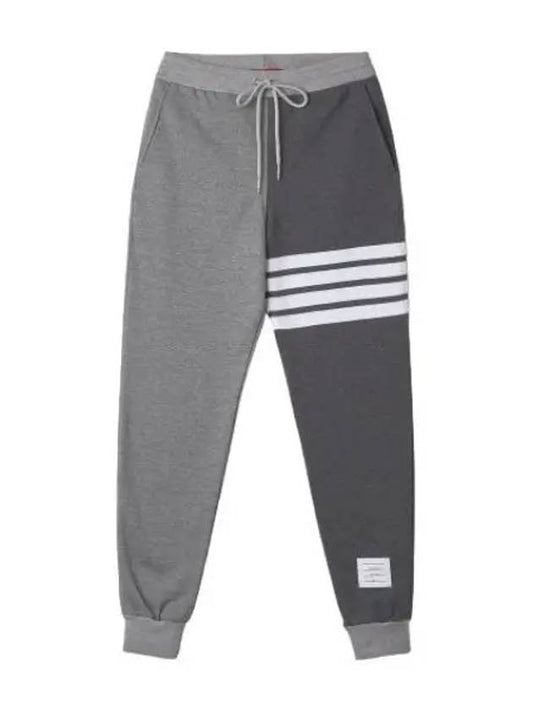4 bar half color jogger pants gray charcoal - THOM BROWNE - BALAAN 1