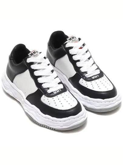 Wayne OG Sole Leather Low Top Sneakers Black White - MAISON MIHARA YASUHIRO - BALAAN 2