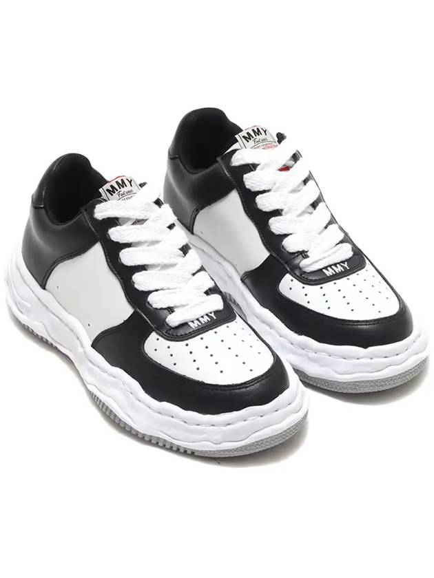 Wayne OG Sole Leather Low Top Sneakers Black White - MAISON MIHARA YASUHIRO - BALAAN 5