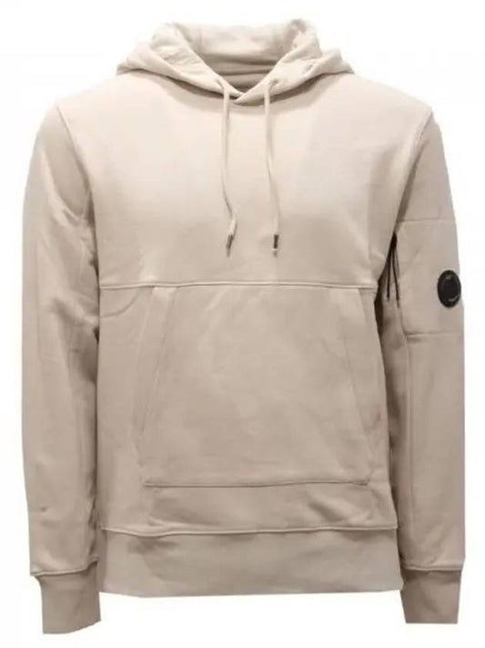 Men's Lens Wappen Fleece Hoodie Ivory - CP COMPANY - BALAAN 2