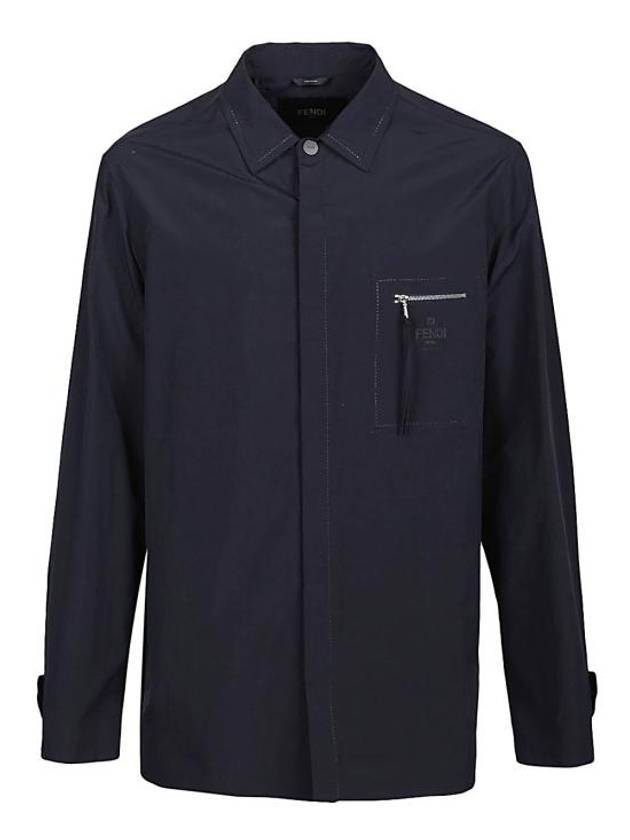 Nylon Long Sleeve Shirt Blue - FENDI - BALAAN 2