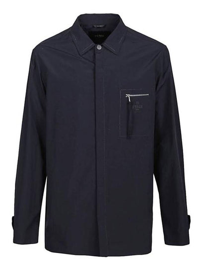 Nylon Long Sleeve Shirt Blue - FENDI - BALAAN 2