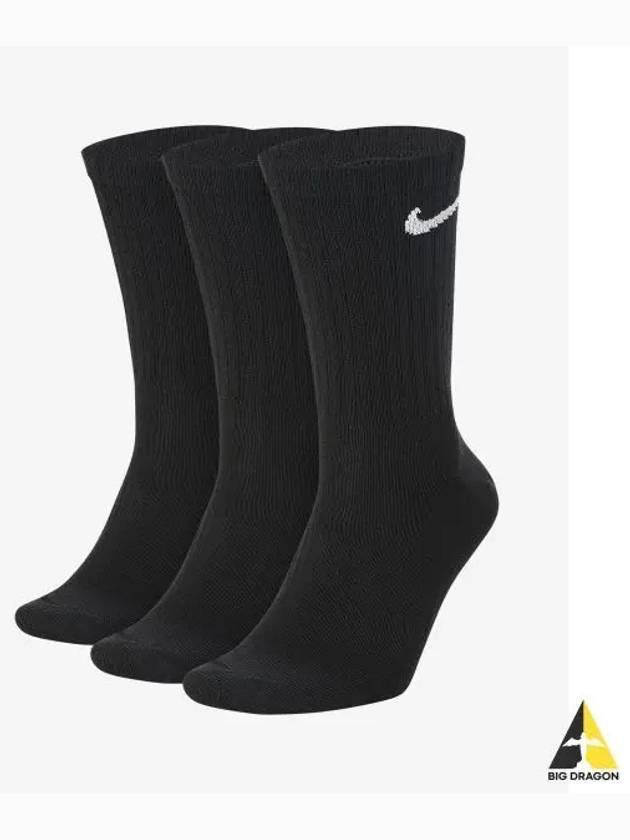 Everyday Training Crew Socks 3 Pack Black - NIKE - BALAAN 2